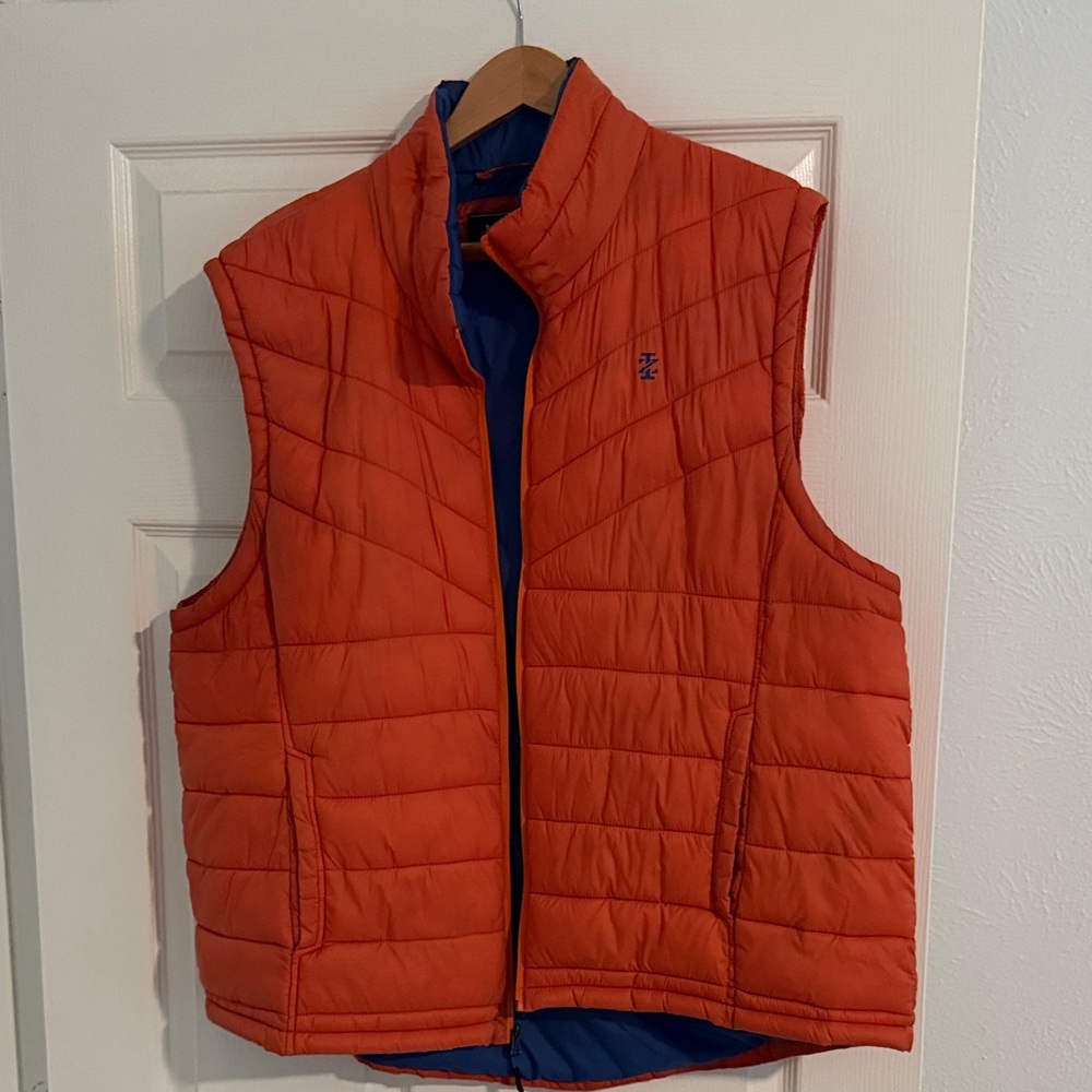 Izod Orange and Blue Quilted Vest
